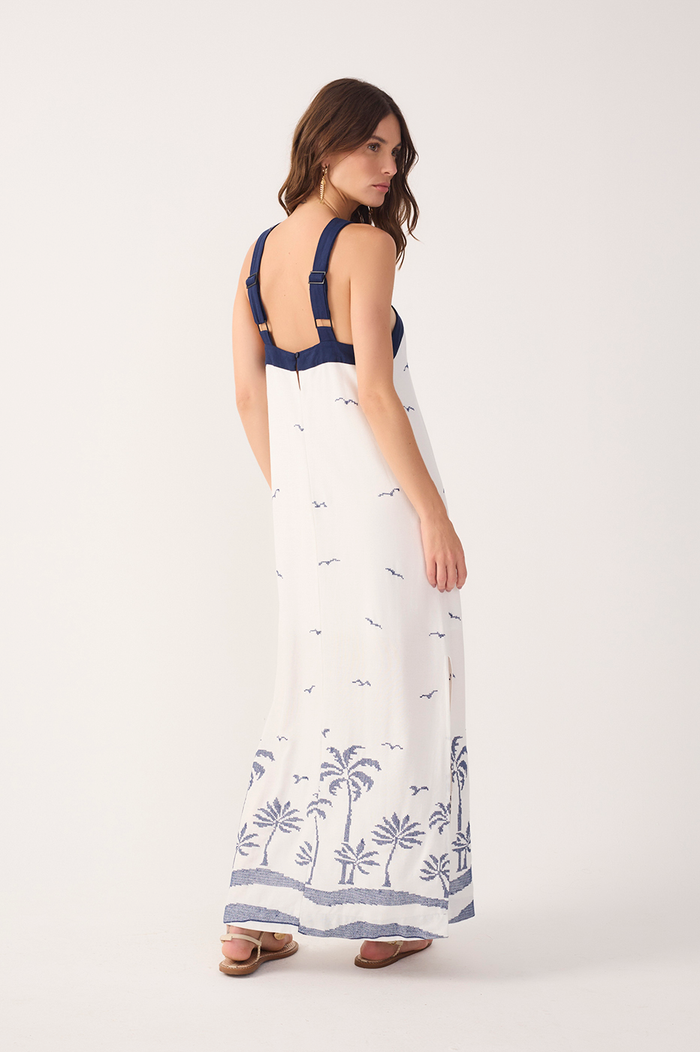 Off-White Embroidered Linen Maxi Dress_6