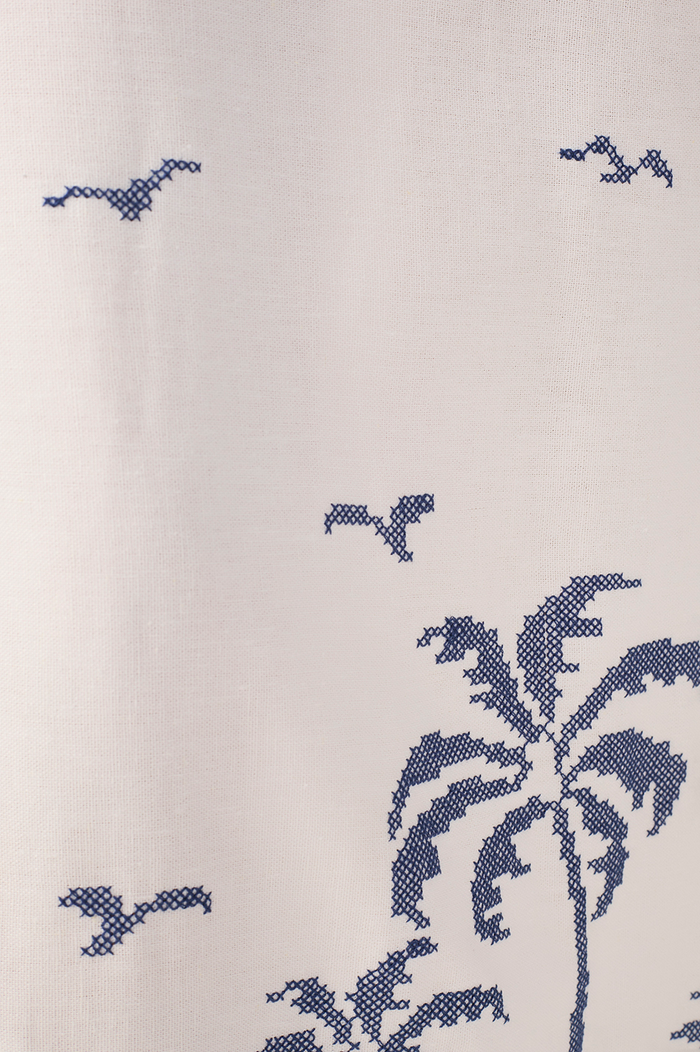 Off-White Embroidered Linen Maxi Dress_7