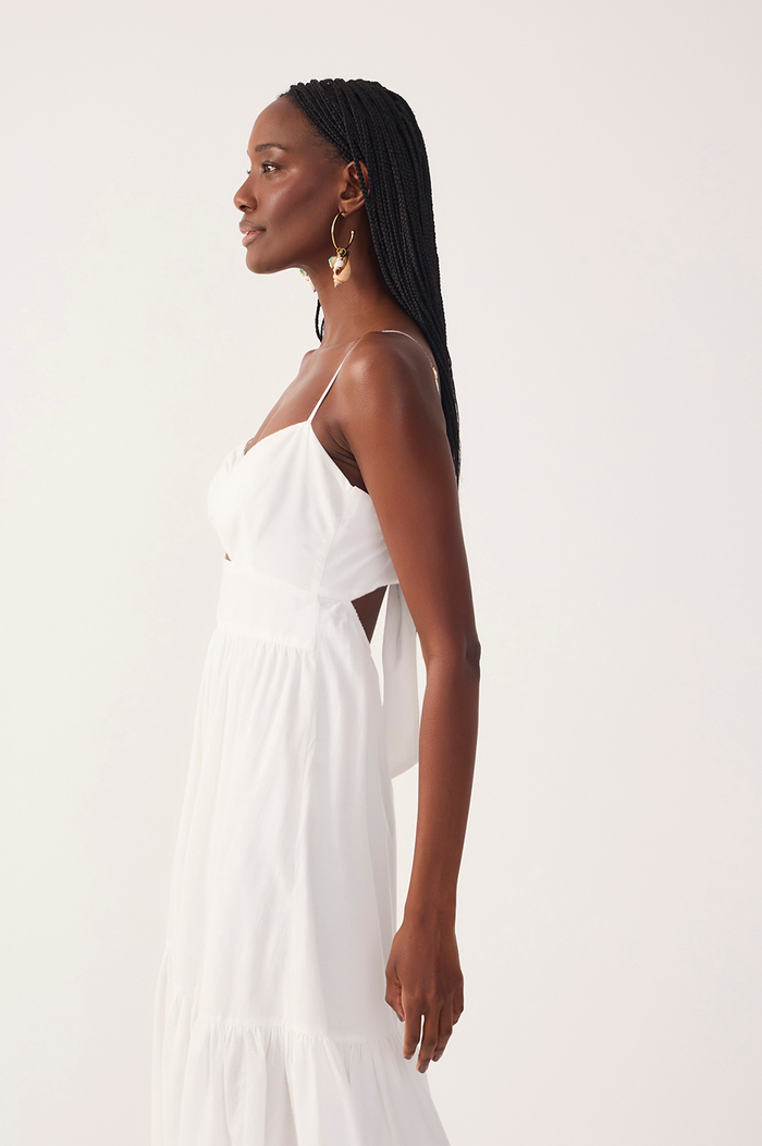 Off-White Ruffled Embroidered Midi Dress_4