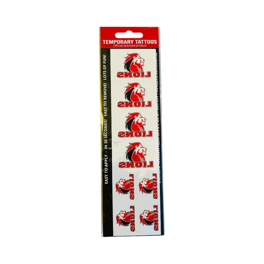 Olive Temporary Tattoo strips featuring official Lions logos for easy application and temporary wear