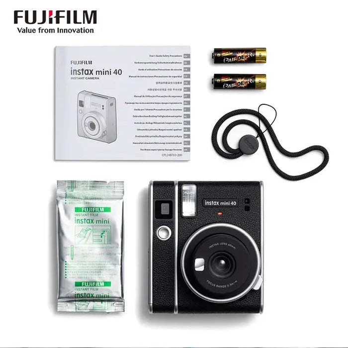 Original Fujifilm Instax Mini 40 Films Camera Hot Sale New Instant Photo Black Colour Fuji Photo Paper+Gift Package