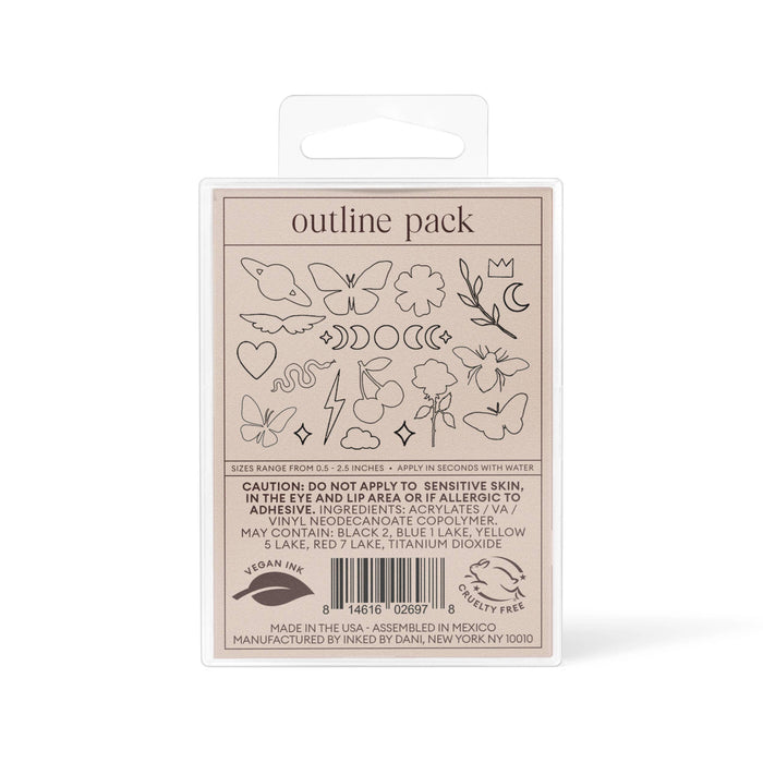 Outline Temporary Tattoo Pack