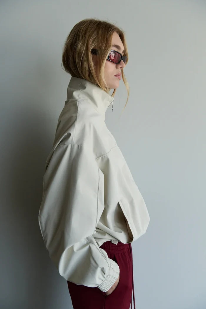 PARIS FUNNEL NECK JACKET | Soft Beige - Darling & Domain