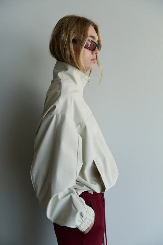 PARIS FUNNEL NECK JACKET | Soft Beige - Darling & Domain