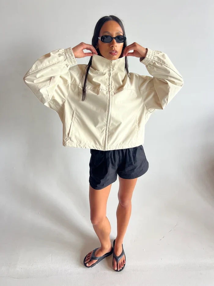 PARIS FUNNEL NECK JACKET | Soft Beige - Darling & Domain