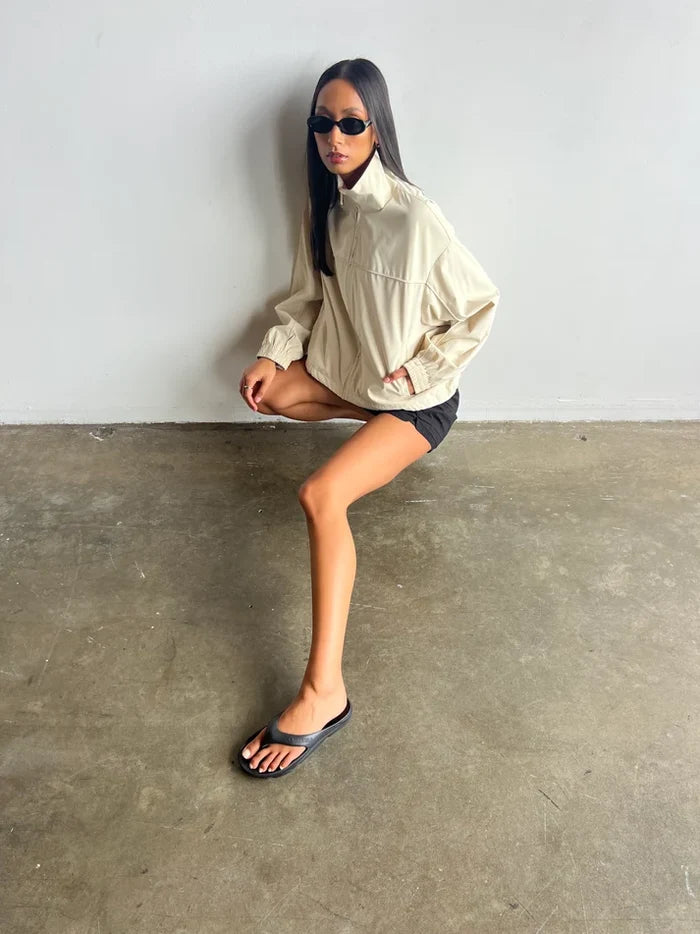 PARIS FUNNEL NECK JACKET | Soft Beige - Darling & Domain