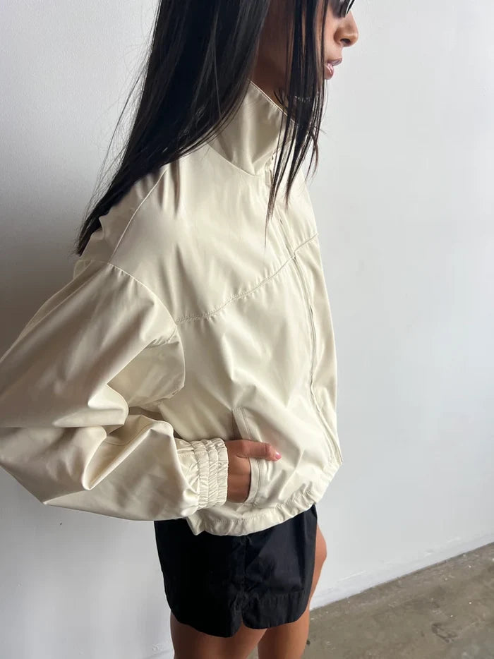 PARIS FUNNEL NECK JACKET | Soft Beige - Darling & Domain