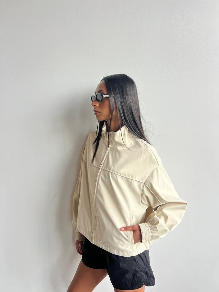 PARIS FUNNEL NECK JACKET | Soft Beige - Darling & Domain