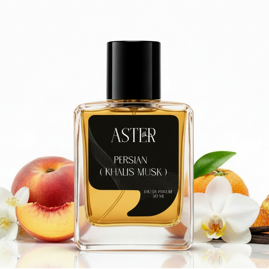 Persian EDP unisex fragrance, 50ml glass spray bottle with gold accents