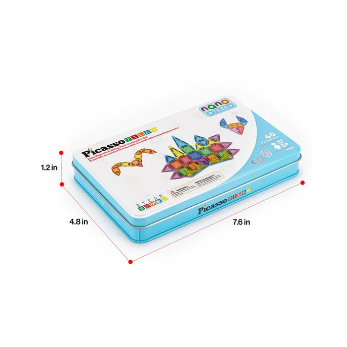 Picasso - Nano Magnetic Building Tiles Construction Travel Set 40 Pce