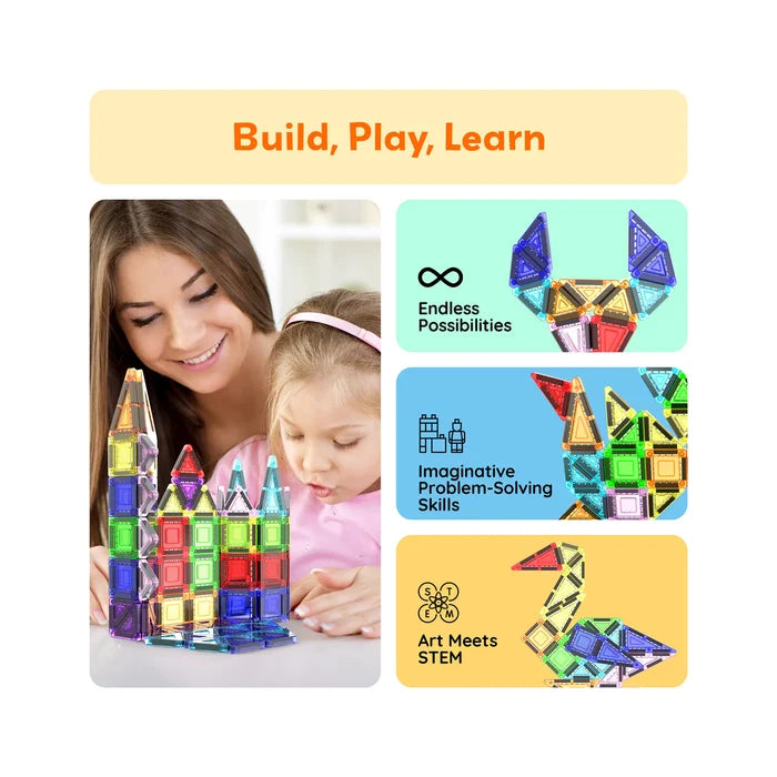 Picasso - Nano Magnetic Building Tiles Construction Travel Set 40 Pce