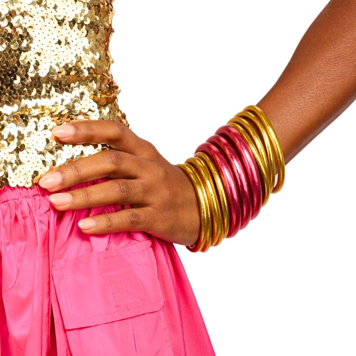 Pink Tzubbie All Weather Bangle® (AWB®) - Serenity Prayer | Bangle Bracelets for Women | BuDhaGirl