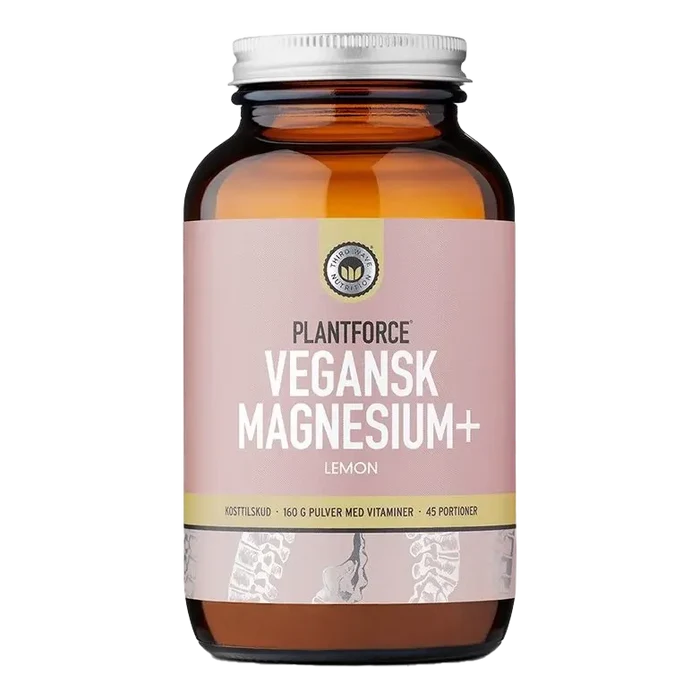Plantforce Vegansk Magnesium+ Lemon 160g Pulver