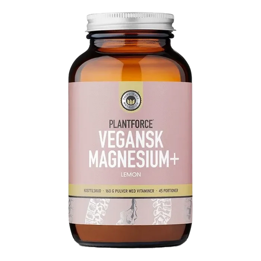 Plantforce Vegansk Magnesium+ Lemon 160g Pulver