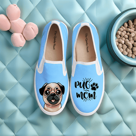 Pug Mom Slipons - The Quirky Naari