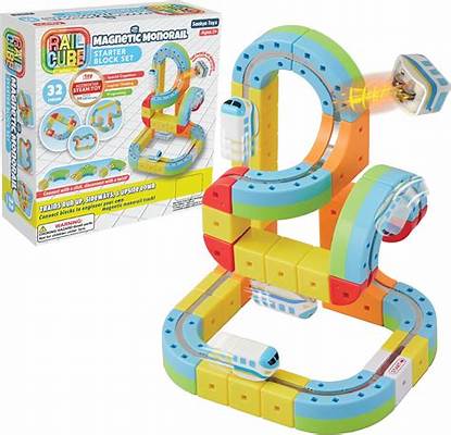 Rail Cube Magnetic Monorail Starter Block Set 32 Pce