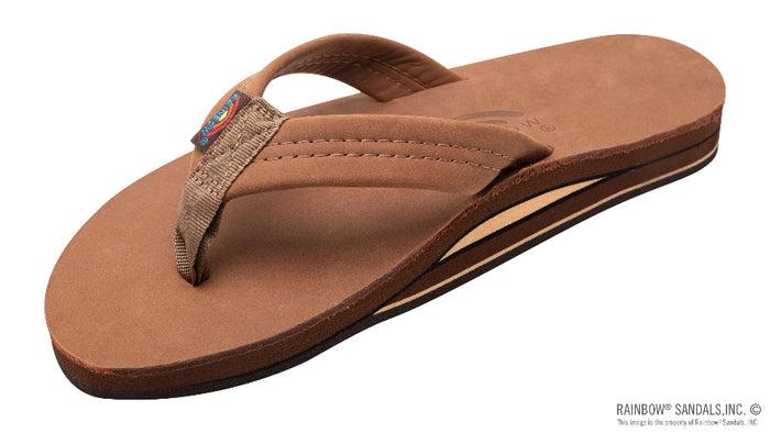 Rainbow Double Layer Premier Leather sandal side view