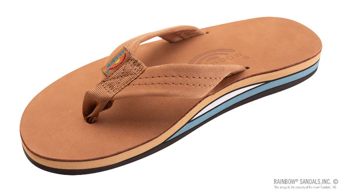 Rainbow Double Layer Premier Leather sandal side view