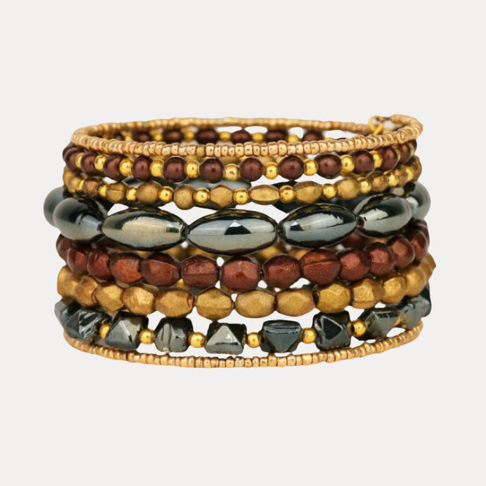 Ravena Wrap Bracelet | Metallic Coil Statement Jewelry | BuDhaGirl