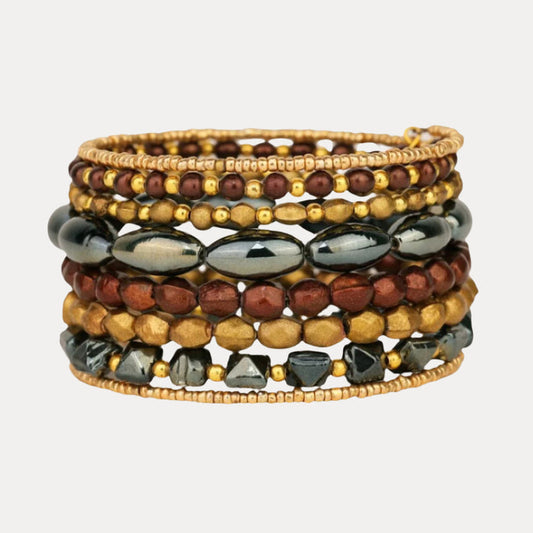 Ravena Wrap Bracelet | Metallic Coil Statement Jewelry | BuDhaGirl