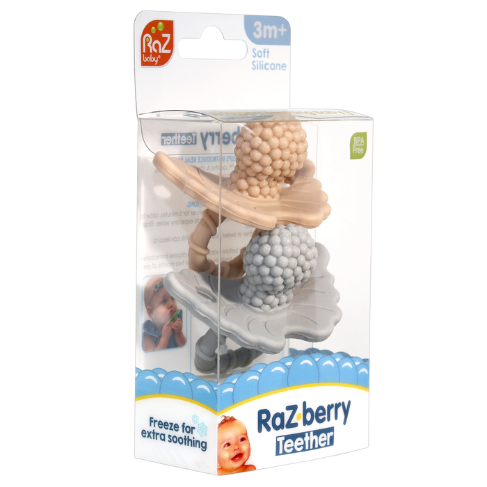 RaZbaby RaZberry Silicone Teethers, 2-Pack