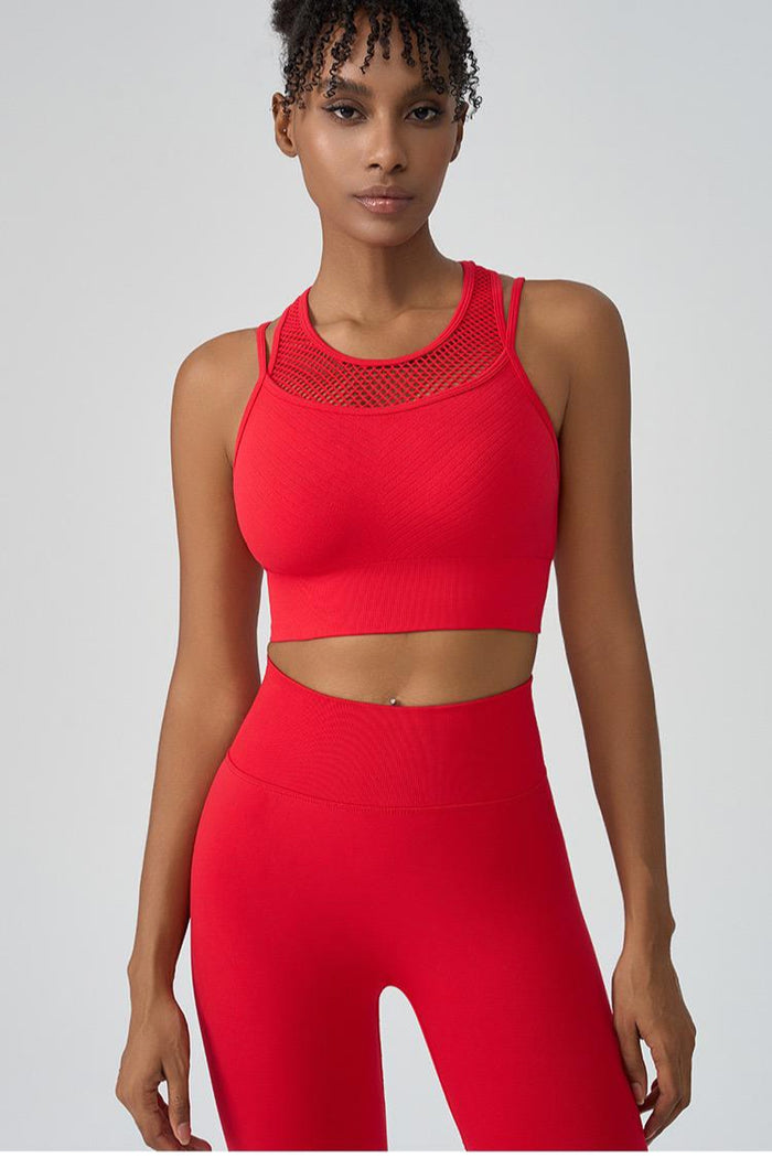 Red Mesh Active bra