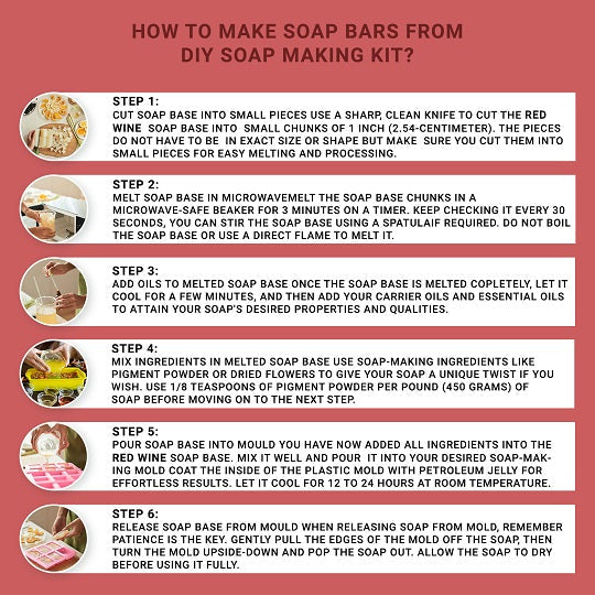 Steps to make red wine soap