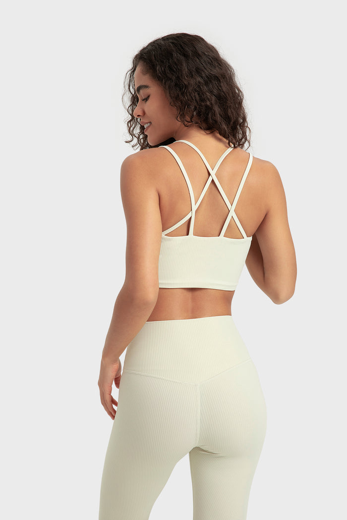 Ribbed back sports bra