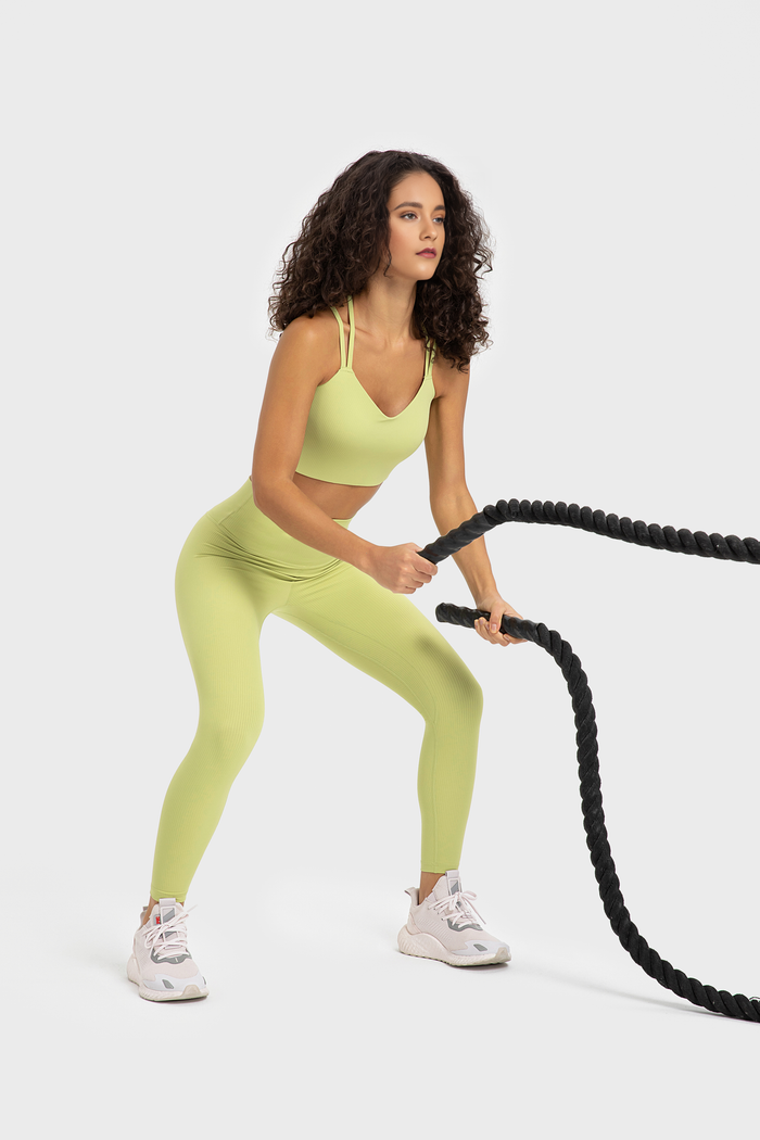 Ribbed back sports bra