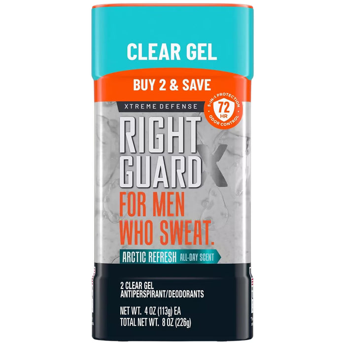 Right Guard Xtreme Defense Antiperspirant Deodorant Gel, Arctic Refresh, 4 oz - 2Ct - 6 Pack