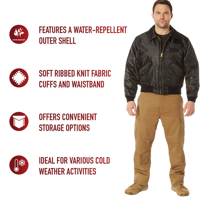 Rothco CWU-45P Flight Jacket Black and Sage Green
