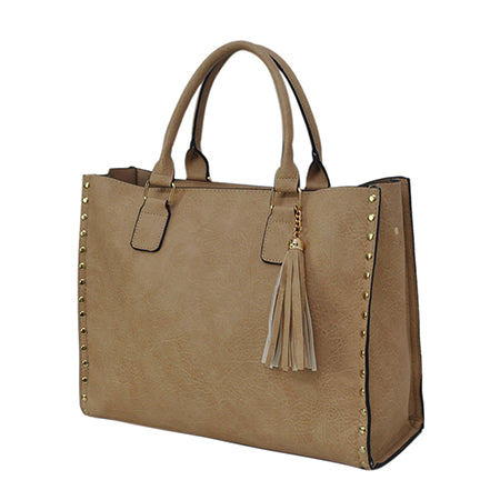 !SALE! Caramel NGIL Faux Leather 2-IN-1 Tassel Bag