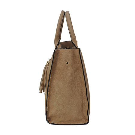 !SALE! Caramel NGIL Faux Leather 2-IN-1 Tassel Bag