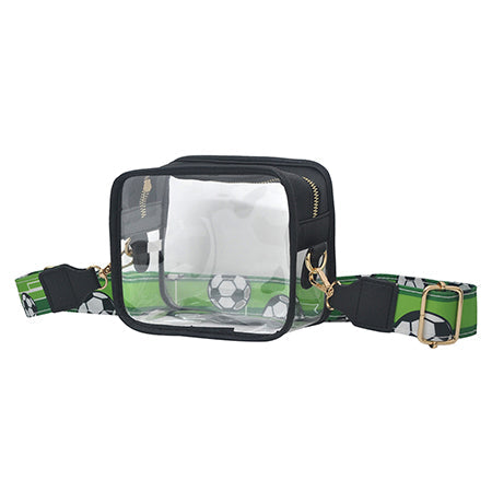 soccer clear crossbody bag, stadium approved soccer bag, NGIL clear soccer bag, clear game day bag, soccer stadium bag, soccer event crossbody, soccer fan clear bag, transparent soccer bag, soccer mom crossbody, soccer match bag, clear soccer purse, adjustable strap soccer bag, faux leather soccer bag, clear PVC soccer bag, gold accent soccer bag, soccer team clear tote, stadium soccer purse, small clear soccer crossbody, soccer game clear bag, soccer accessories bag