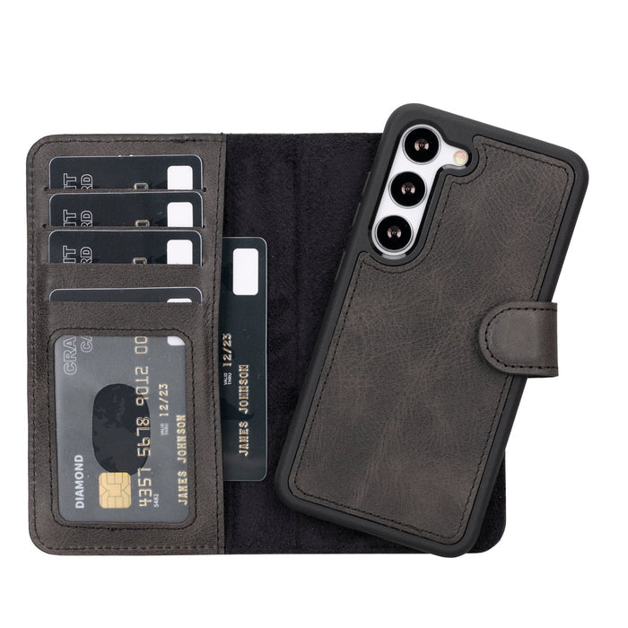 Samsung Galaxy S23 Magnetic Detachable Leather Wallet Case by Hardiston - premium Samsung S - 23 Cases