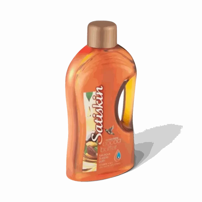 Satinskin luxury bubble bath 2L bottle with cocoa butter fragrance and moisturizing formula