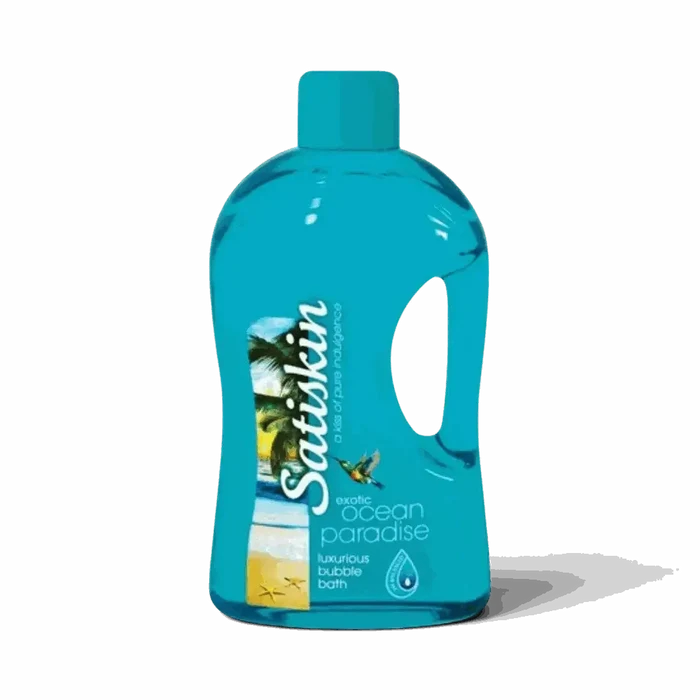 Satinskin luxury bubble bath Ocean Paradise 2L bottle with tropical fragrance and rich bubbles
