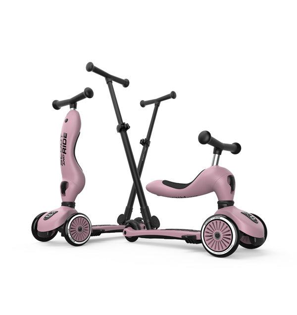 Scoot & Ride - Scooter - Highwaykick 1 - Push & Go - 2 in 1 Kickboard/ Kickboard with Seat - Wildberry