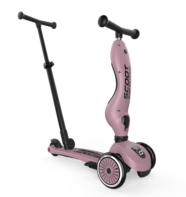 Scoot & Ride - Scooter - Highwaykick 1 - Push & Go - 2 in 1 Kickboard/ Kickboard with Seat - Wildberry - Standing