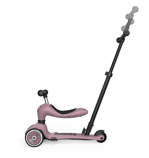 Scoot & Ride - Scooter - Highwaykick 1 - Push & Go - 2 in 1 Kickboard/ Kickboard with Seat - Wildberry - Adjustable Handle Bar
