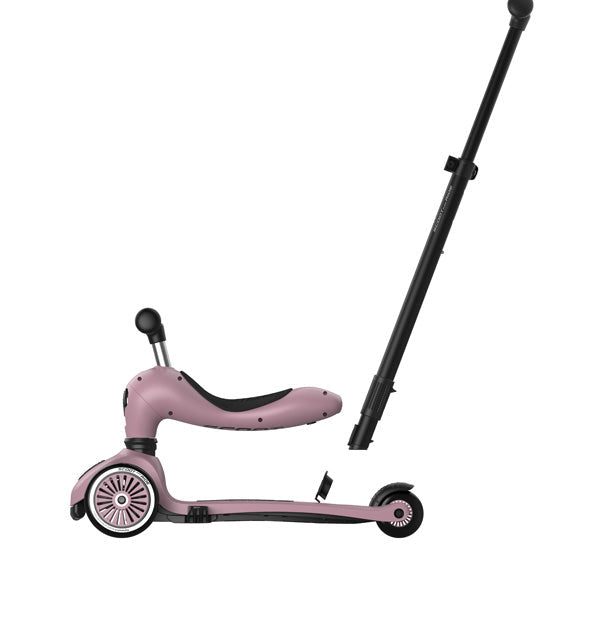 Scoot & Ride - Scooter - Highwaykick 1 - Push & Go - 2 in 1 Kickboard/ Kickboard with Seat - Wildberry - Side Look