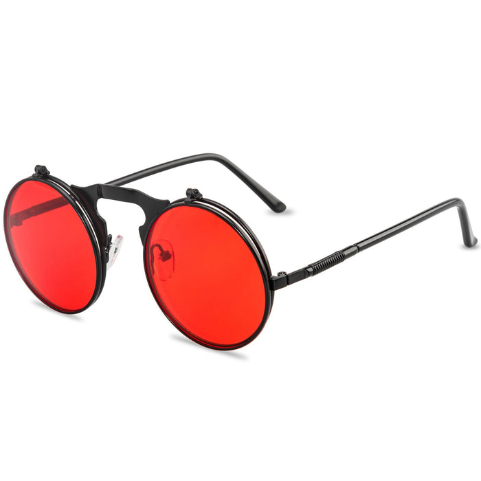SG609 - Retro metal punk steam flip sunglasses