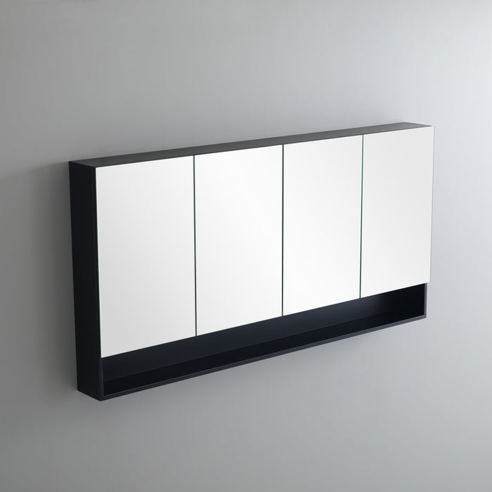 Shaving Cabinet  Matte Black Finish 600–1480mm