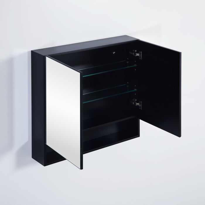 Shaving Cabinet  Matte Black Finish 600–1480mm