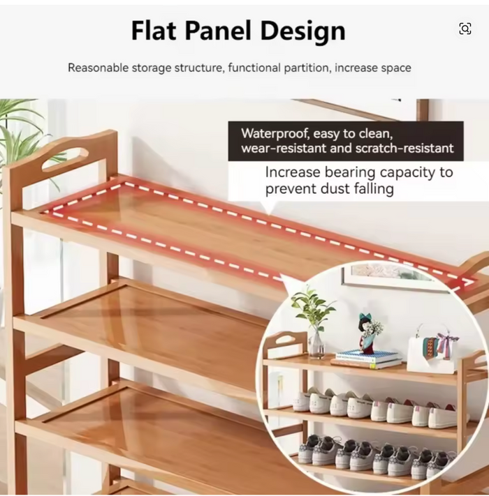 Shoe Rack Bamboo Racks Multi Layered Storage