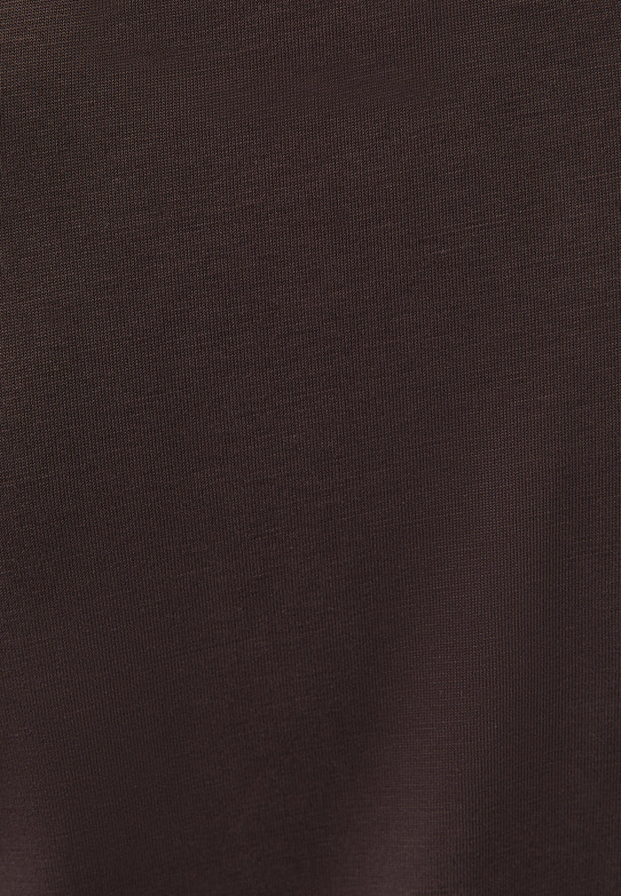 Short Sleeve V Neck T-Shirt - CHOCOLATE TORTE