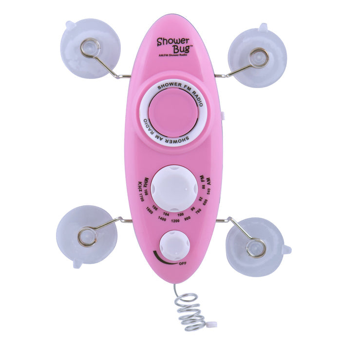 Zadro SB02HPB 705004419529 product photo front view, shower bug am/fm radio in front of a white background