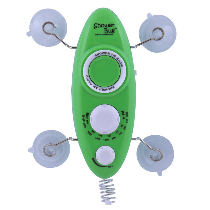 Zadro SB02HGB 705004419543 product photo front view, shower bug am/fm radio in front of a white background