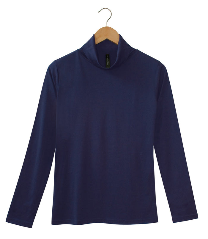 Women's Silkspun Turtleneck in Navy