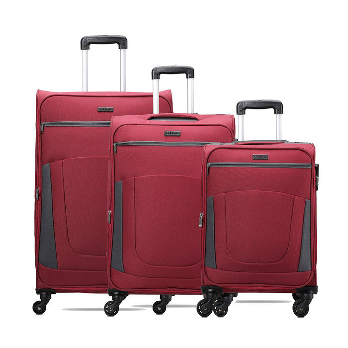 Sleek Luggage Set of 3, lightweight trolley bags with organizer interiors